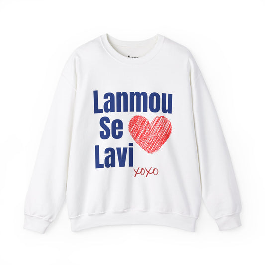Lanmou Se Lavi Unisex Heavy Blend™ Crewneck Sweatshirt
